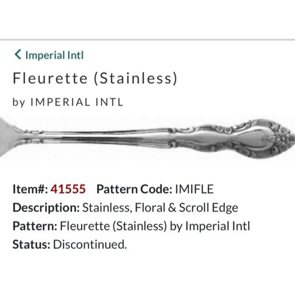 Vtg Imperial International Fleurette Stainless Steel Flatware Set 36 Piece Korea - Picture 2 of 6